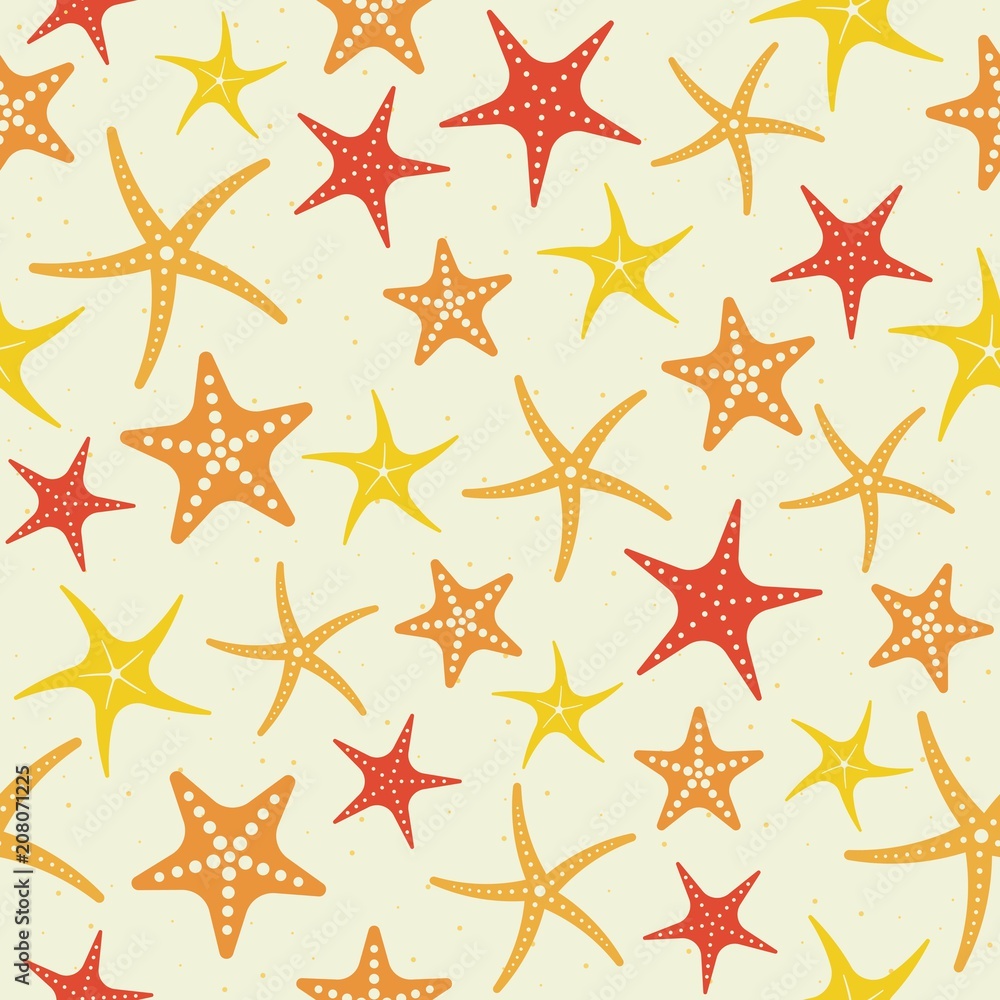 Starfish seamless pattern, summer sea life theme Starfish seamless pattern, summer sea life theme