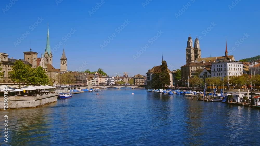 Panorama of the historic center of Zurich in Switzerland Panorama of the historic center of Zurich in Switzerland