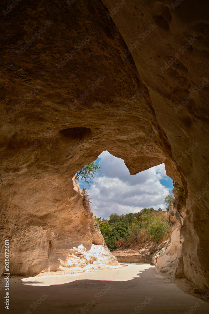 Looking out of a cave 