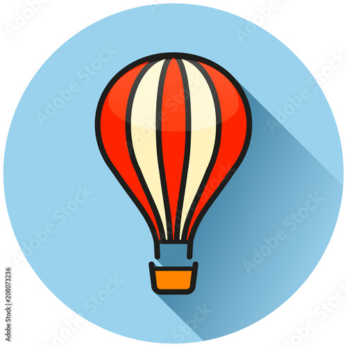 hot air balloon circle icon