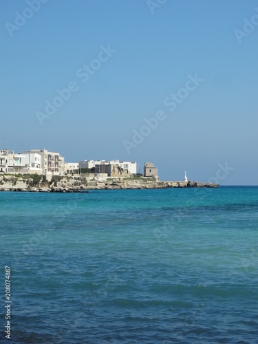 Fototapeta Naklejka Na Ścianę i Meble -  View of the beautiful coastline in Otranto, Southern Italy