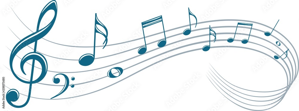 Naklejka premium Symbol with music notes.