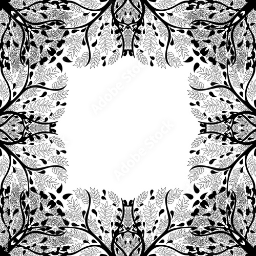 Tree Silhouette Border isol...