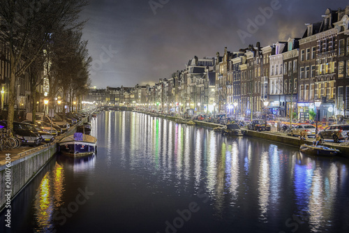 Amsterdam    street   night   long exposure