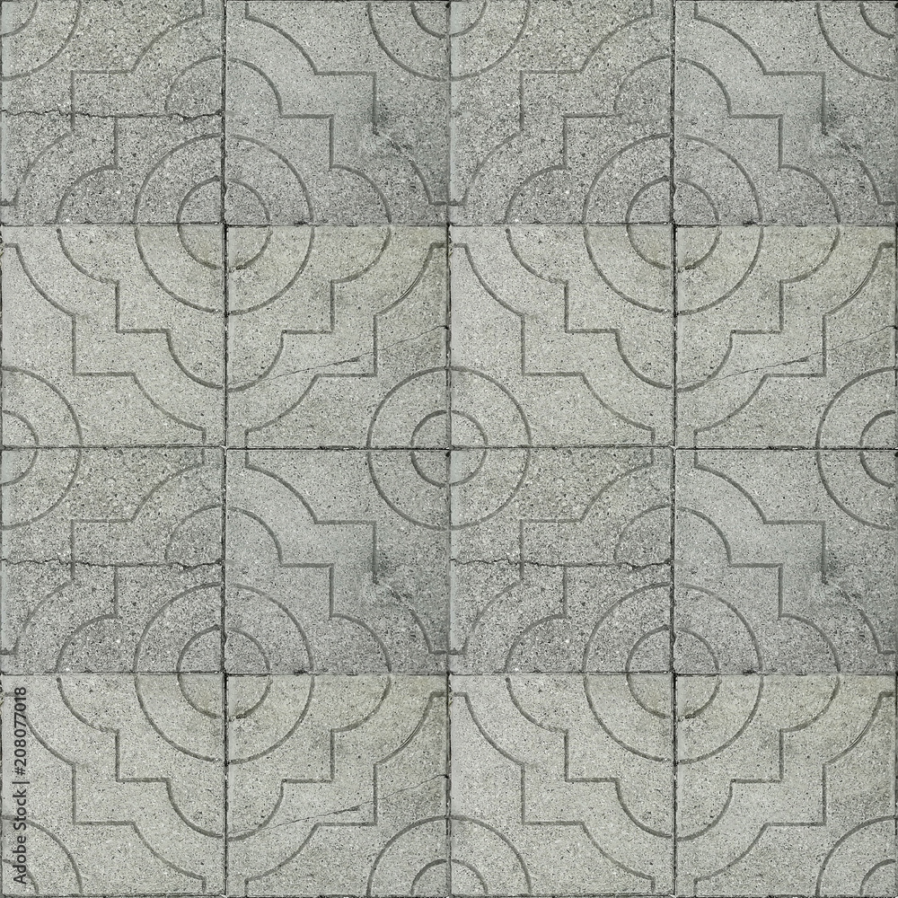 Fototapeta premium Seamless photo texture of pavement tile from natural stone with arabic ornament