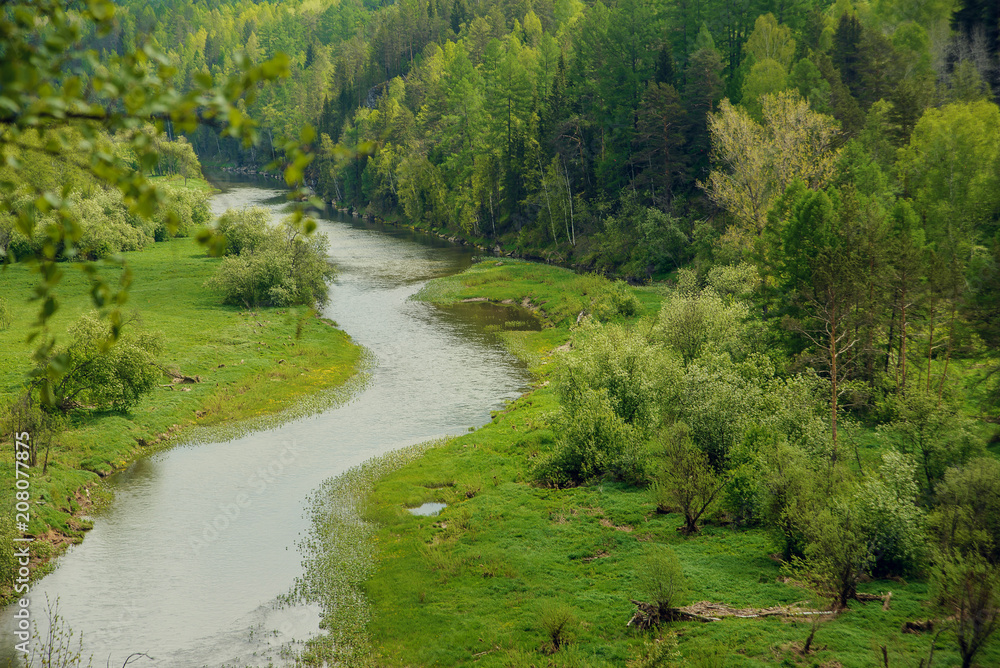 River in Akkem Valley in Altai Mountains Natural Park, surroundings of Belukha Mountain River in Akkem Valley in Altai Mountains Natural Park, surroundings of Belukha Mountain