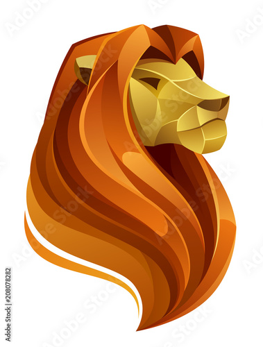 Fototapeta Naklejka Na Ścianę i Meble -  Lion head on a white background