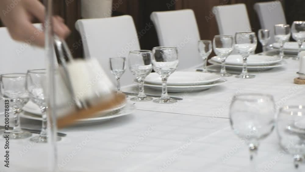 serving a festive table in a restaurant serving a festive table in a restaurant