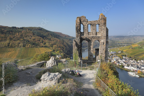 Grevenburg Ruins overlooking Traben-Trarbach, Moselle Valley, Rhineland-Palatinate, Germany photo