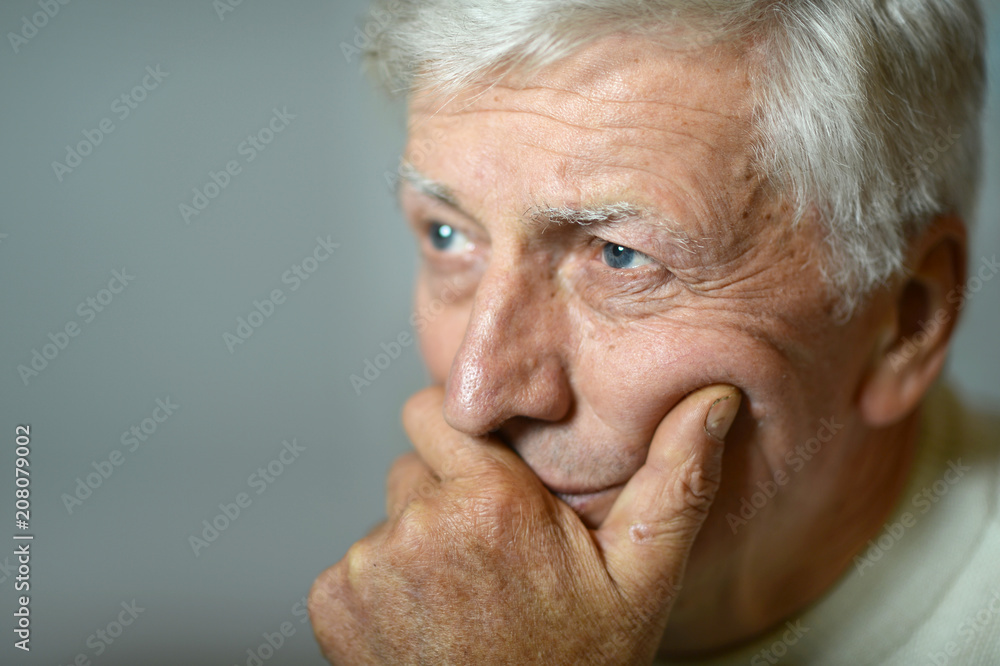 Thoughtful elderly man Thoughtful elderly man