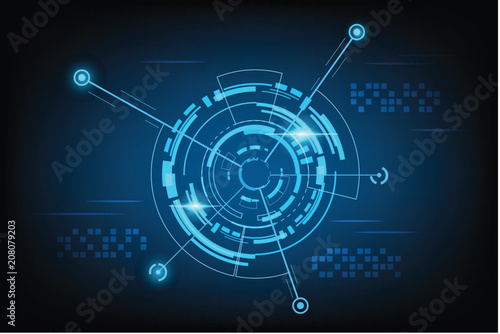 Abstract Technology Futuristic Interface.Element of digital UI.vector and illustration