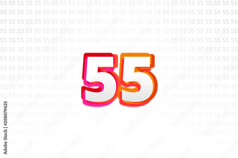 Number 55 on Number 55 background Number 55 on Number 55 background