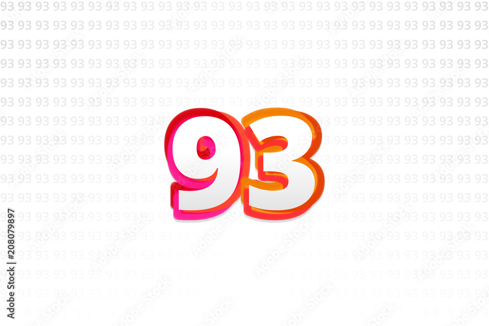 Number 93 on Number 93 background Number 93 on Number 93 background