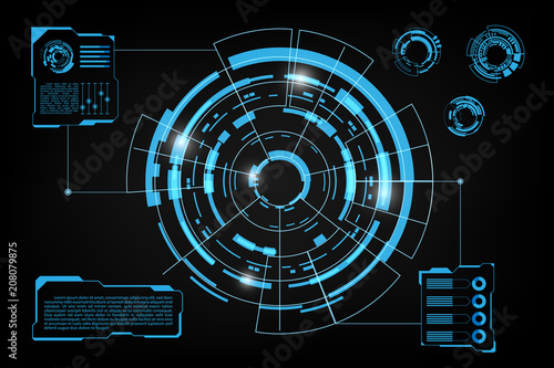 Abstract Technology Futuristic Interface.Element of digital UI.vector and illustration