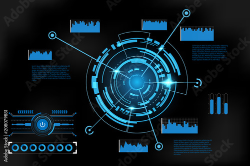 Abstract Technology Futuristic Interface.Element of digital UI.vector and illustration