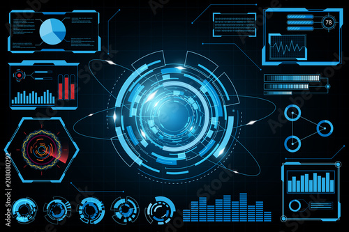 Abstract Technology Futuristic Interface.Element of digital UI.vector and illustration