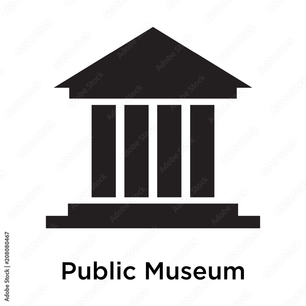 Public Museum icon vector sign and symbol isolated on white background, Public Museum logo concept Public Museum icon vector sign and symbol isolated on white background, Public Museum logo concept