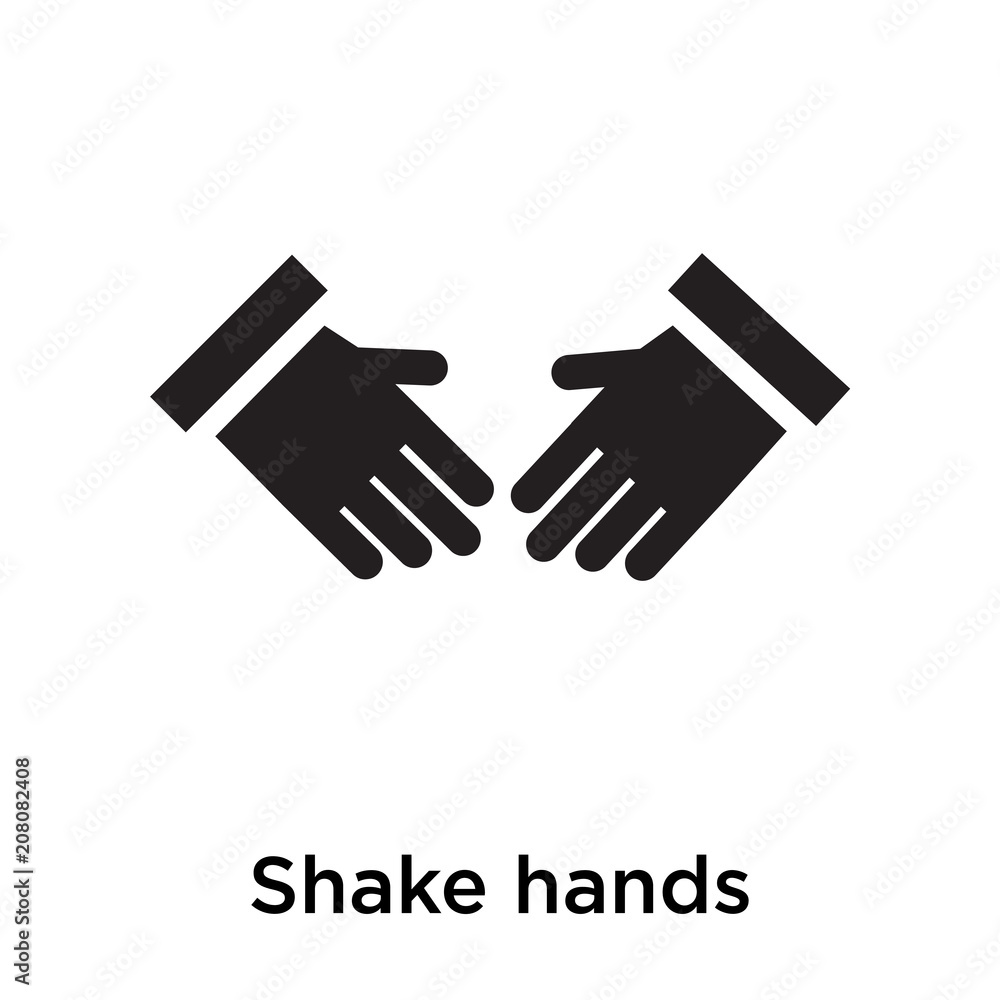 Shake hands icon vector sign and symbol isolated on white background, Shake hands logo concept