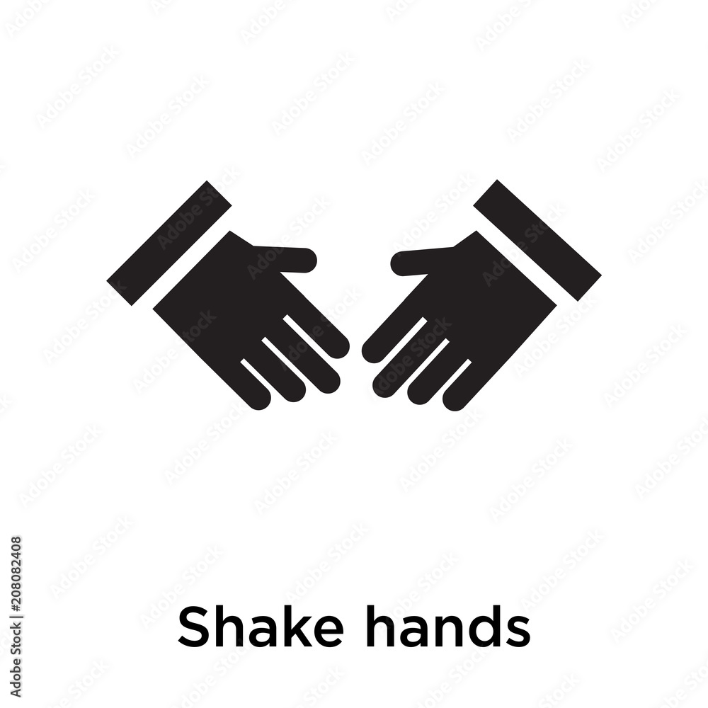 Shake hands icon vector sign and symbol isolated on white background, Shake hands logo concept Shake hands icon vector sign and symbol isolated on white background, Shake hands logo concept