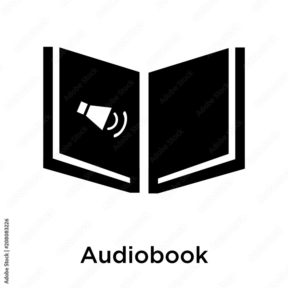 Audiobook icon vector sign and symbol isolated on white background, Audiobook logo concept