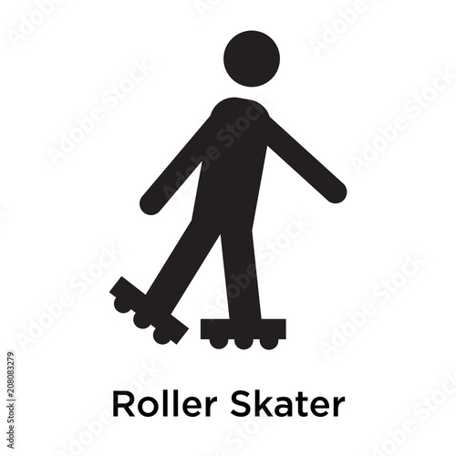 Roller Skater icon vector sign and symbol isolated on white background, Roller Skater logo concept