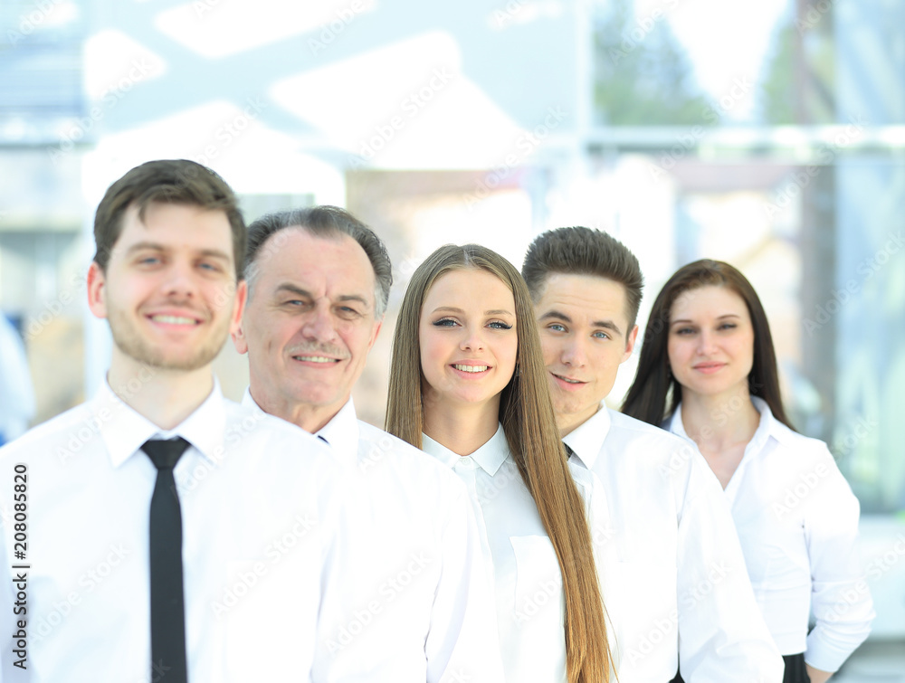 close up. confident business team on blurred background office close up. confident business team on blurred background office