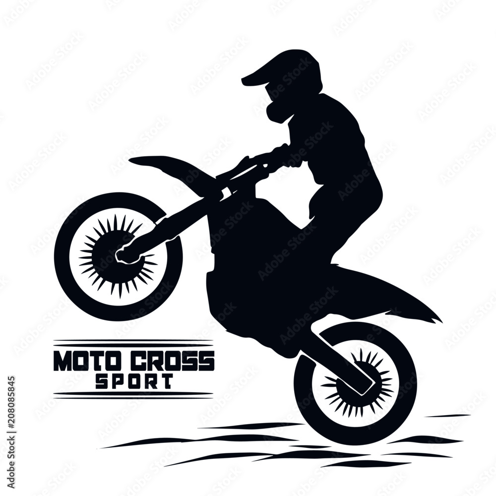Fototapeta premium rider moto cross ilustration 