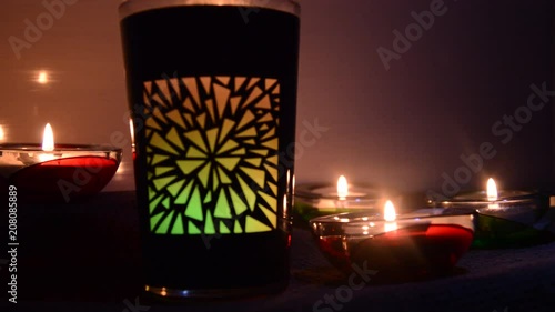 Beautifull candles changing light. Scanted candle. Celebration. Romance. photo