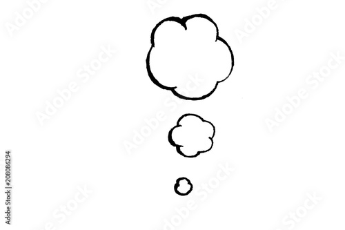 蒸気・雲・物思いなどのフレーム・線画