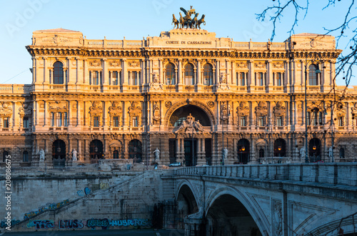 Corte Suprema di Cassazione (Supreme Court of Cassation) in Palazzo di Giustizia (Palace of Justice) at sunrise, Rome, Lazio