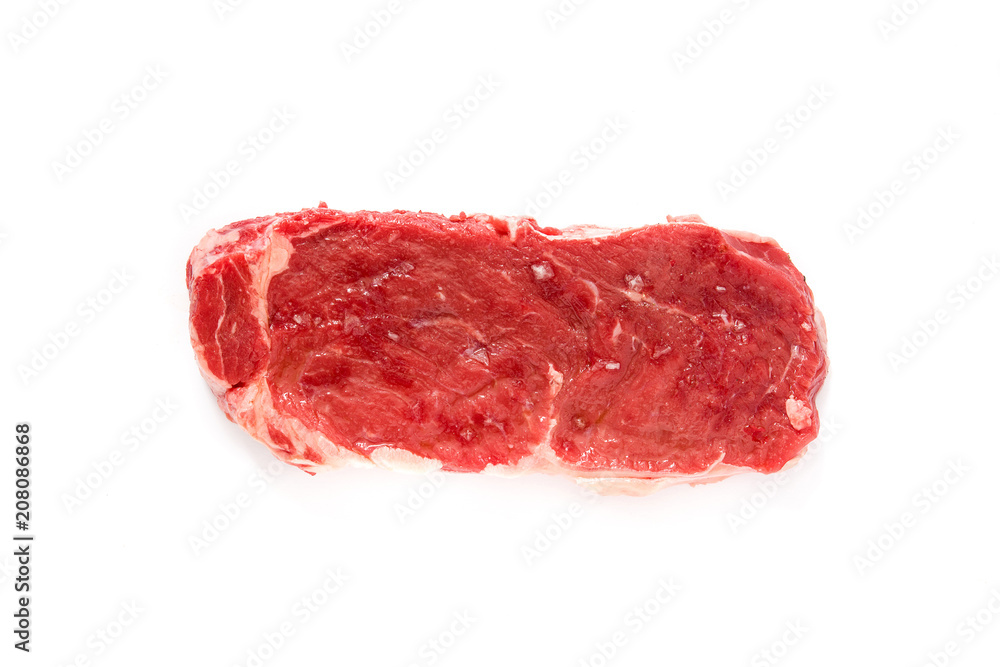 Raw beef steak ready to be cooked isolated on white background Raw beef steak ready to be cooked isolated on white background