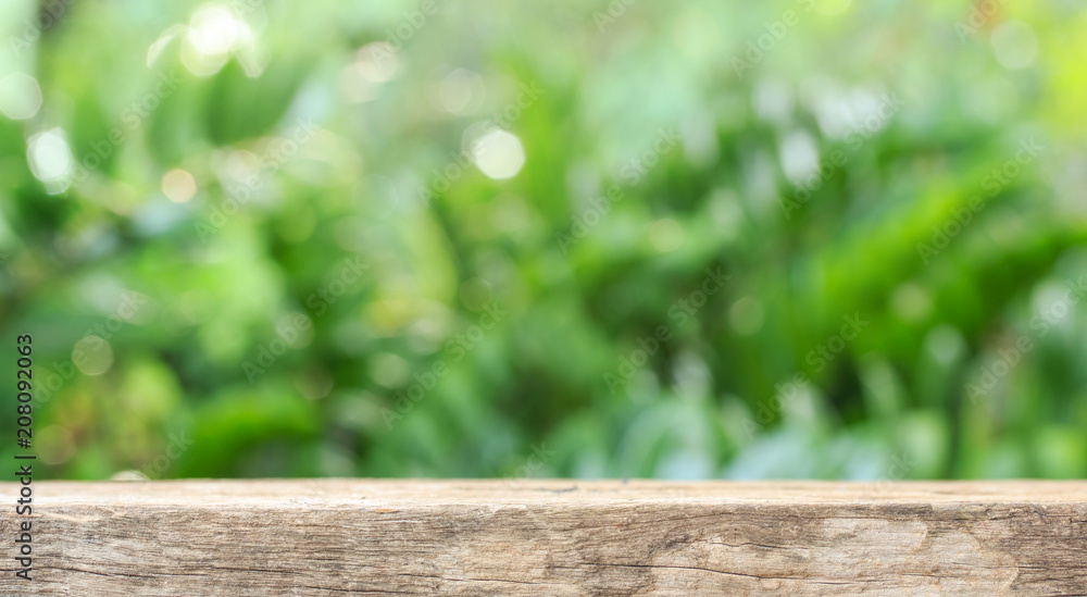 wooden floor with abstract blurred background in green nature. use for backdrop or web design in environment concept. wooden floor with abstract blurred background in green nature. use for backdrop or web design in environment concept.