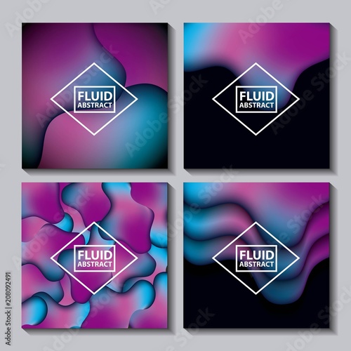 abstract covers fluids splash melted degrade figures dark shape vector illustration