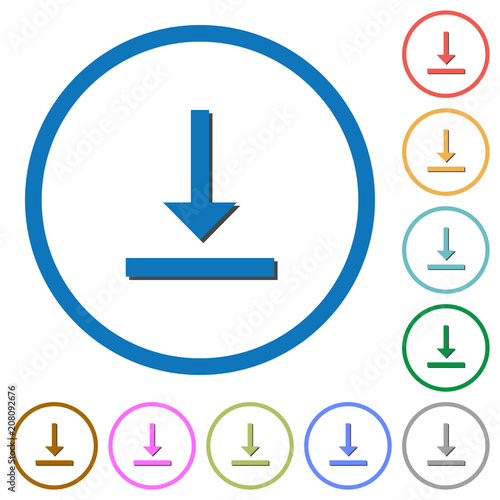 Vertical align bottom icons with shadows and outlines
