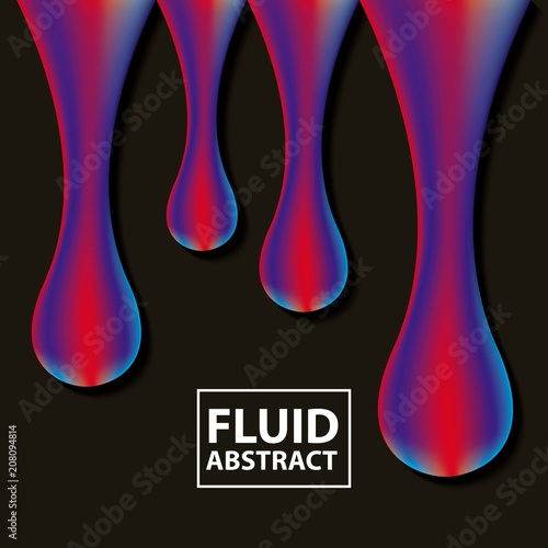 abstract covers fluids dark background mixing colors neon drops melted vector illustration