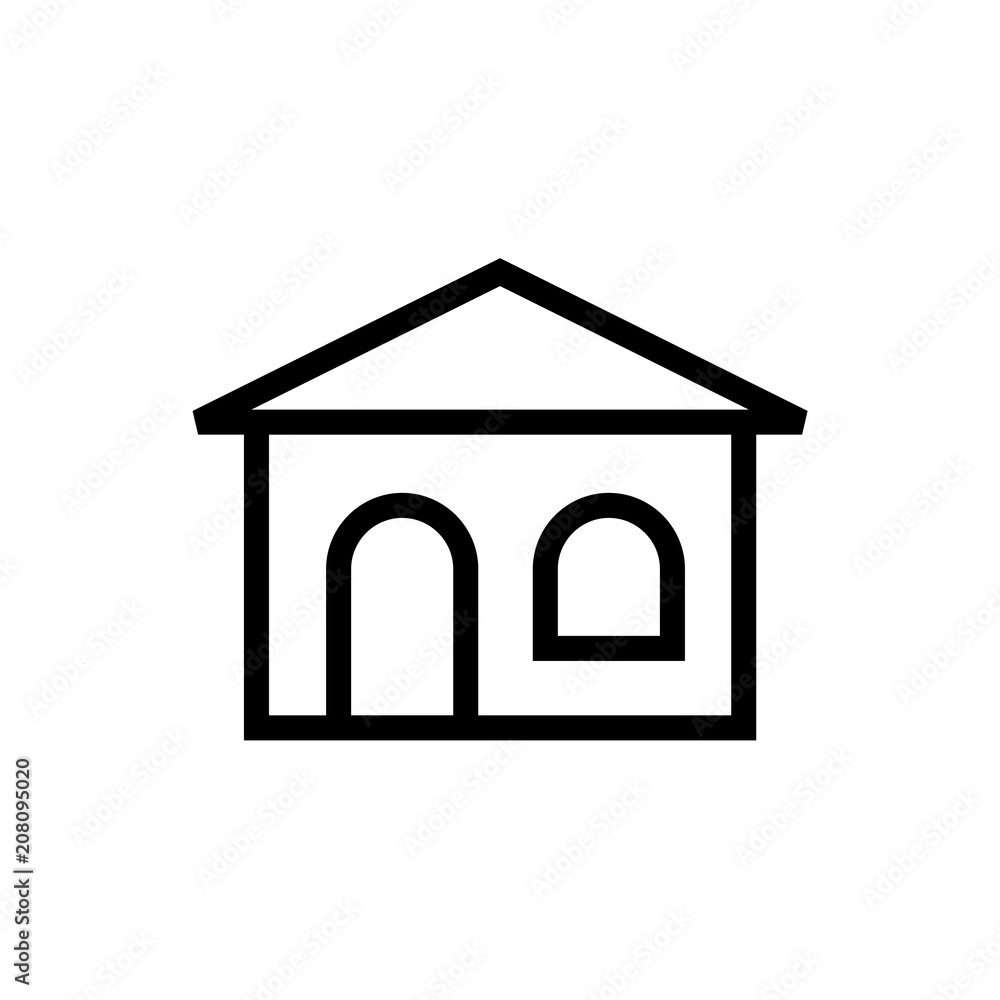 Building icon lined simple flat style illustration Building icon lined simple flat style illustration