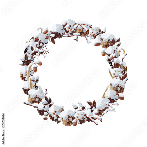 vector Winter, christmas, xmas, new year wreath 