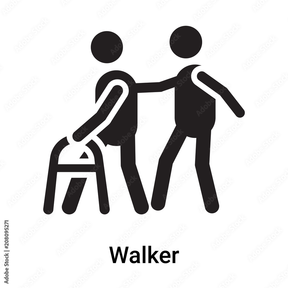 Walker icon vector sign and symbol isolated on white background, Walker  logo concept Stock Vector | Adobe Stock