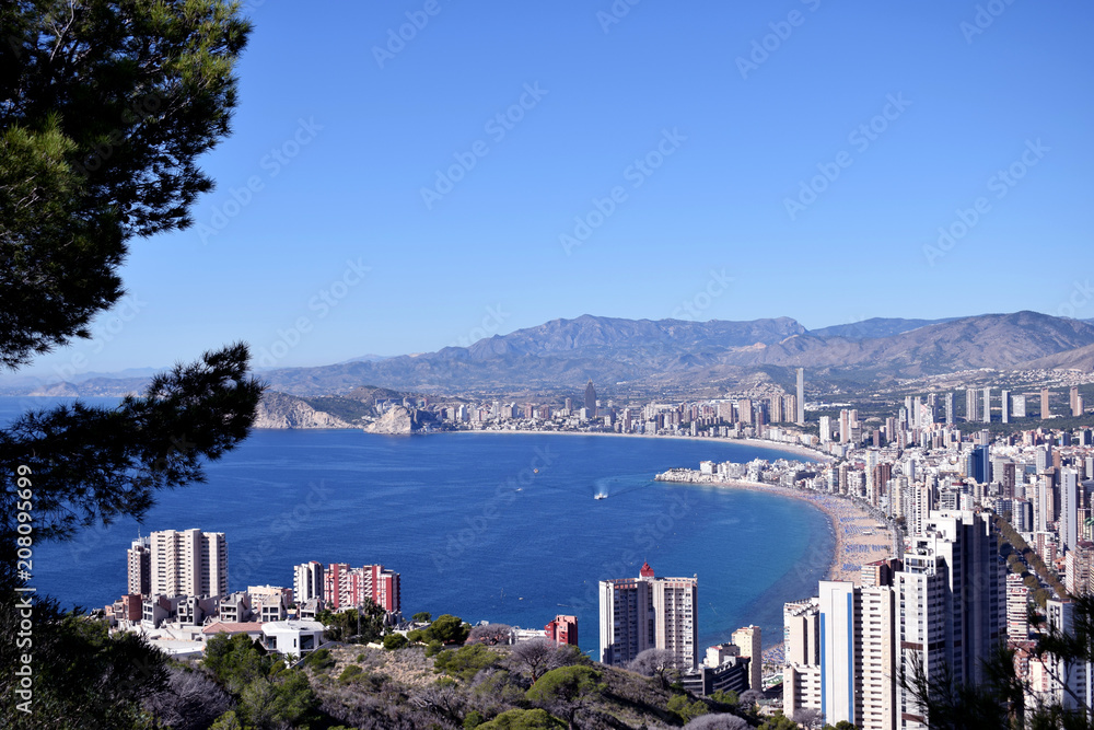 Fototapeta premium beautiful view from above to the city of Benidorm in Spain