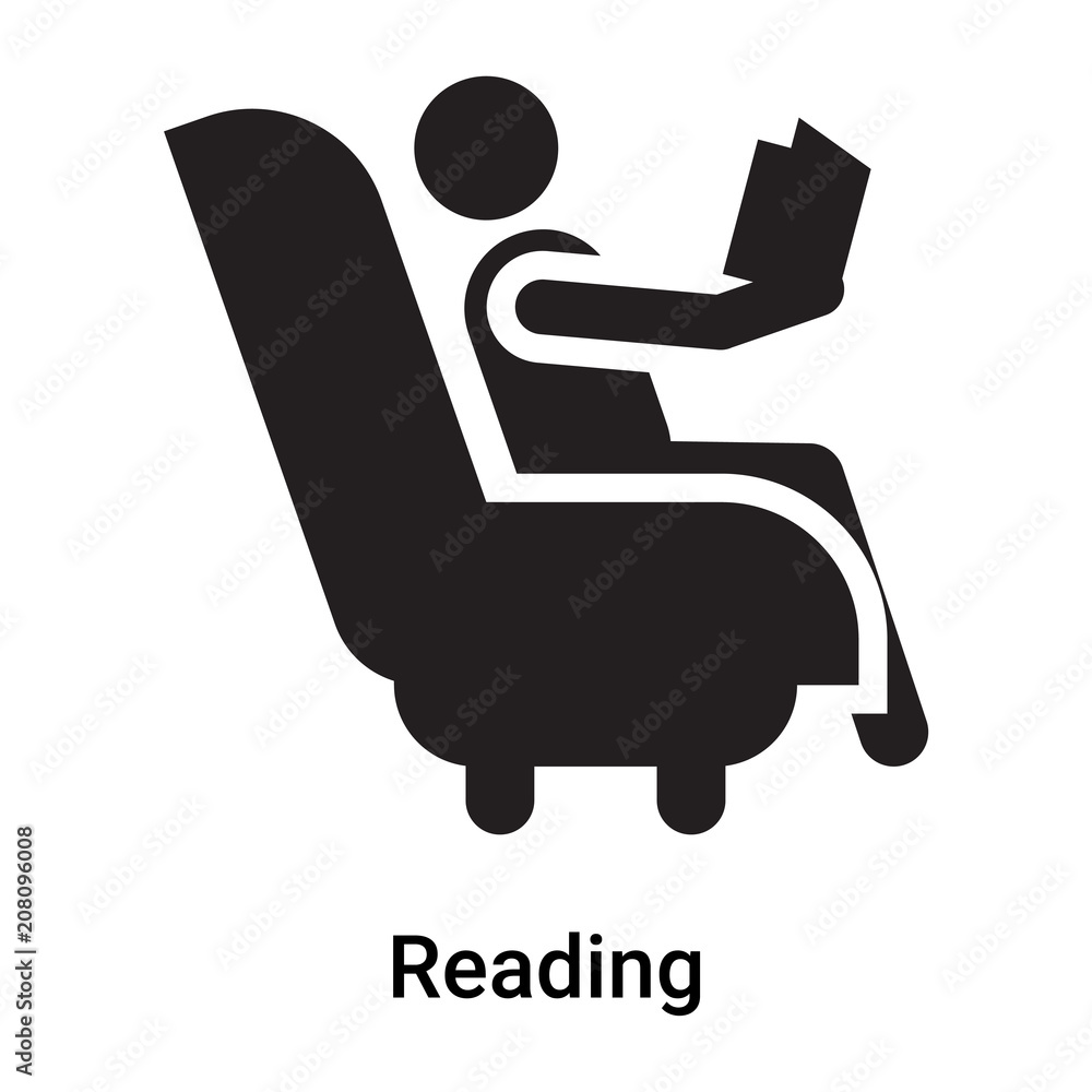 Reading icon vector sign and symbol isolated on white background, Reading logo concept Reading icon vector sign and symbol isolated on white background, Reading logo concept