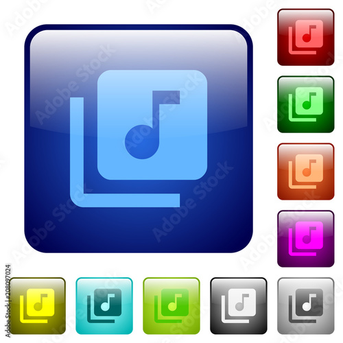 Tapety artystyczne Music library color square buttons