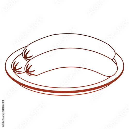 Delicious sausages isolated vector illustration graphic design