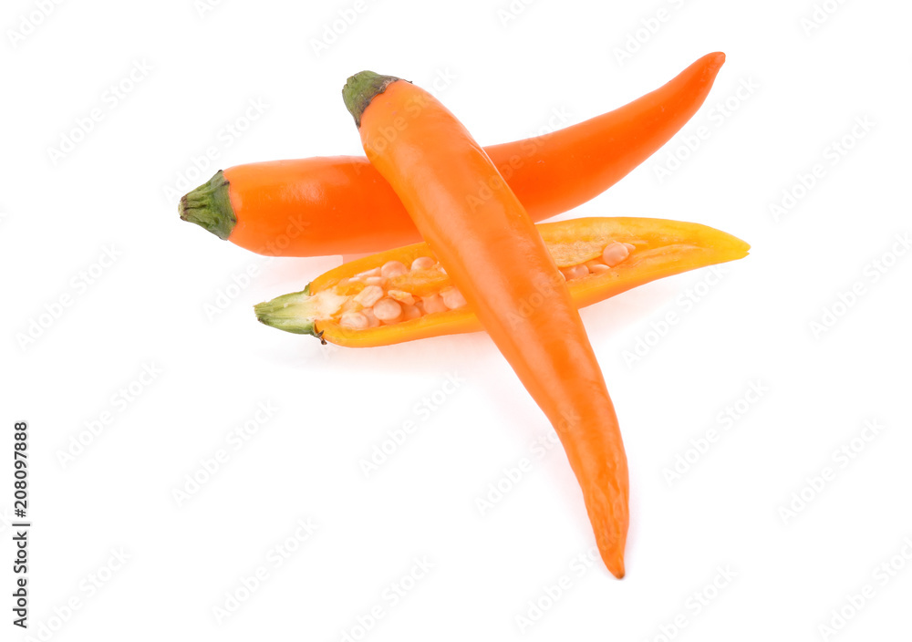 Chilli pepper isolated on white background.