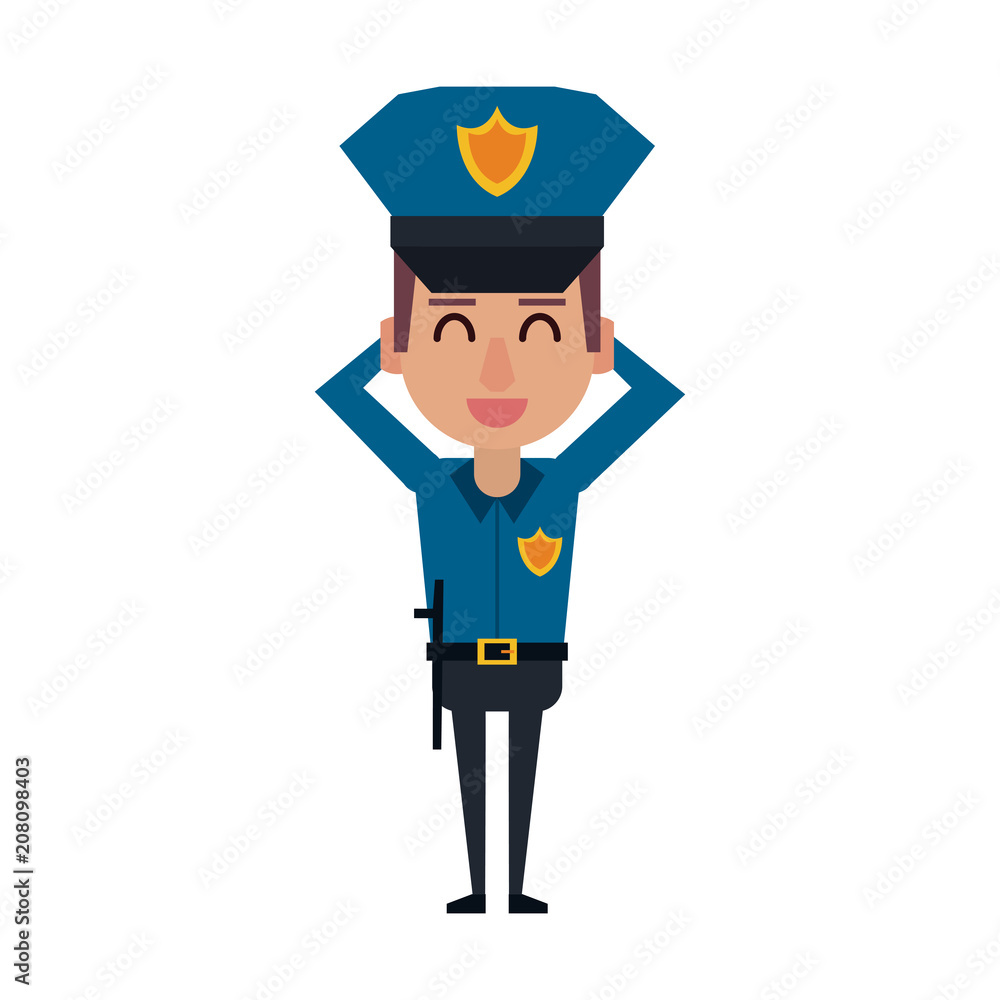 Cute police officer cartoon vector illustration graphic design