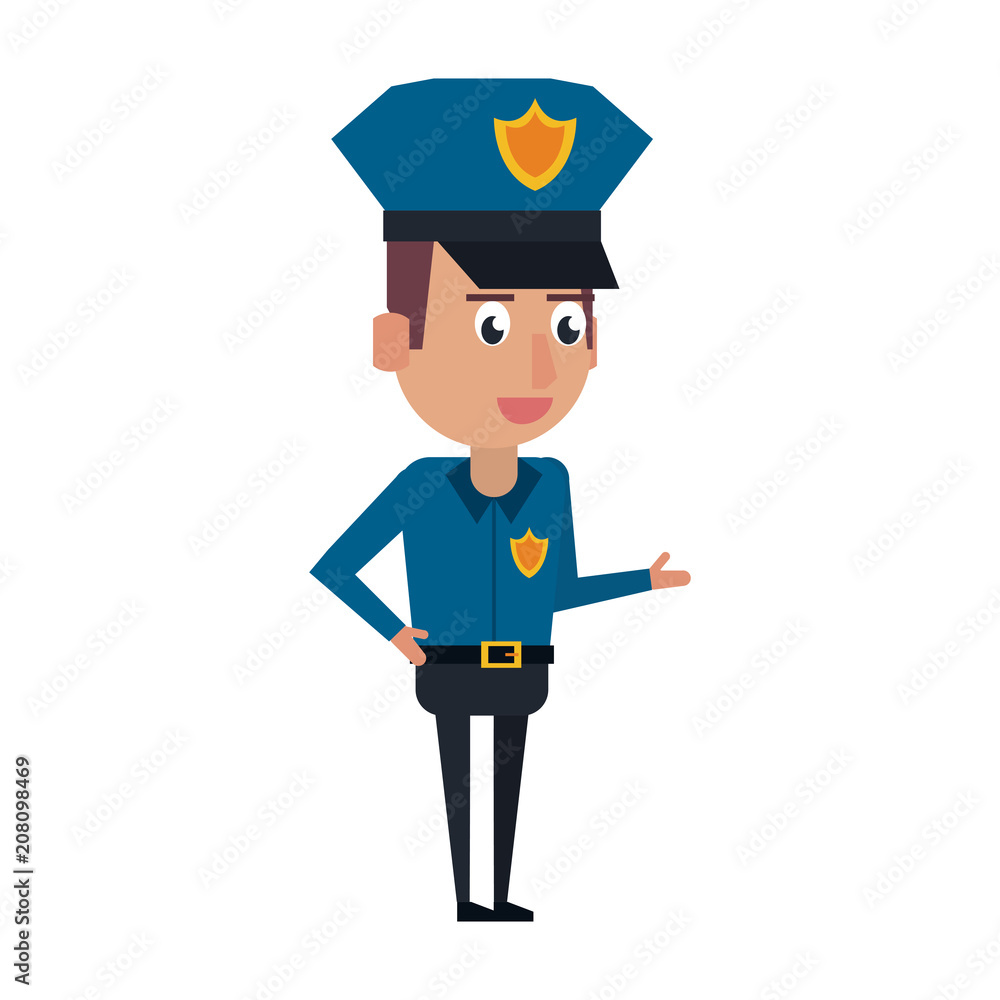 Cute police officer cartoon vector illustration graphic design