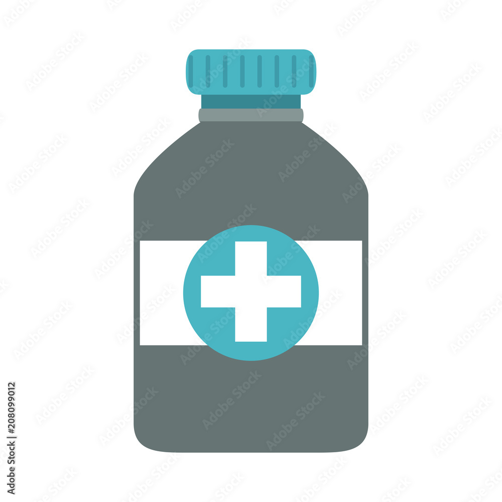 Fototapeta premium Medicine bottle isolated vector illustration graphic design