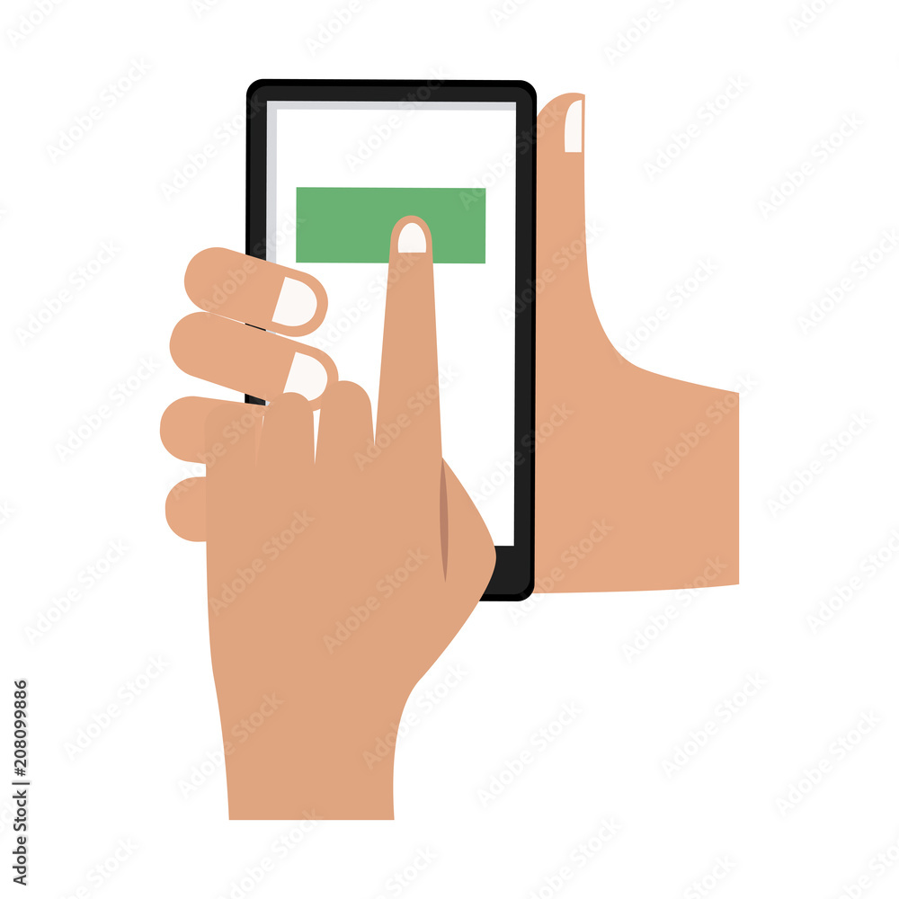 Hand using smartphone vector illustration graphic design Hand using smartphone vector illustration graphic design