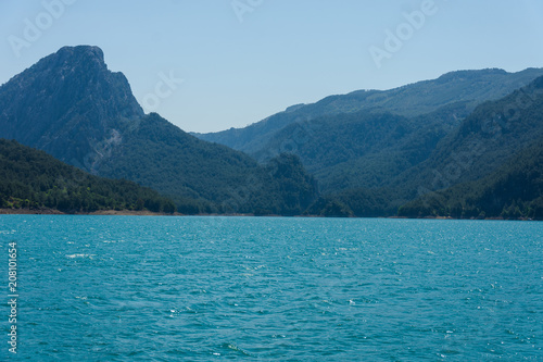 Fototapeta Naklejka Na Ścianę i Meble -  Green Canyon,Manavgat.Hydroelectric power station.Largest canyon reservoir in Turkey.Water and mountains.Natural spring.