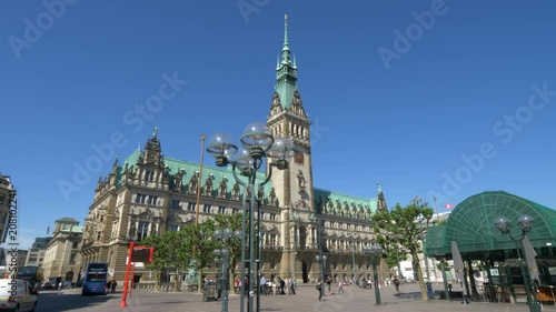 Hamburg town hall, slow slider move photo