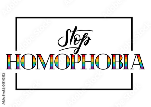 stop homophobia lettering